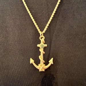 Reeds women 14k anchor gold charm and necklace